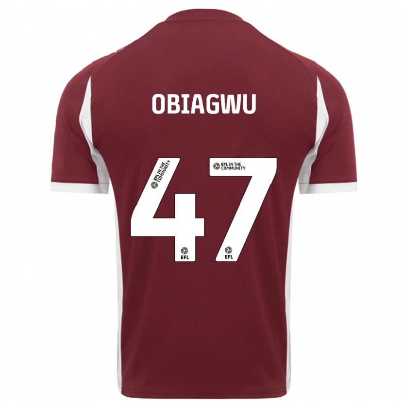 DanxenレディースFran Obiagwu#47バーガンディ 白ホームシャツ2025/26ジャージーユニフォーム