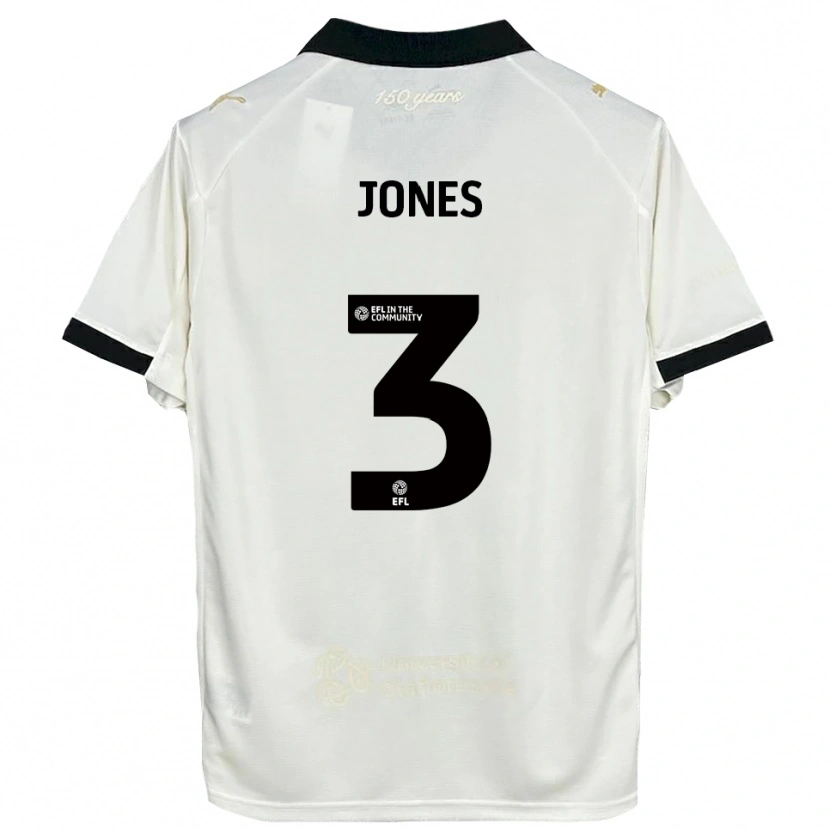 DanxenレディースDan Jones#3オフホワイト 黒ホームシャツ2025/26ジャージーユニフォーム