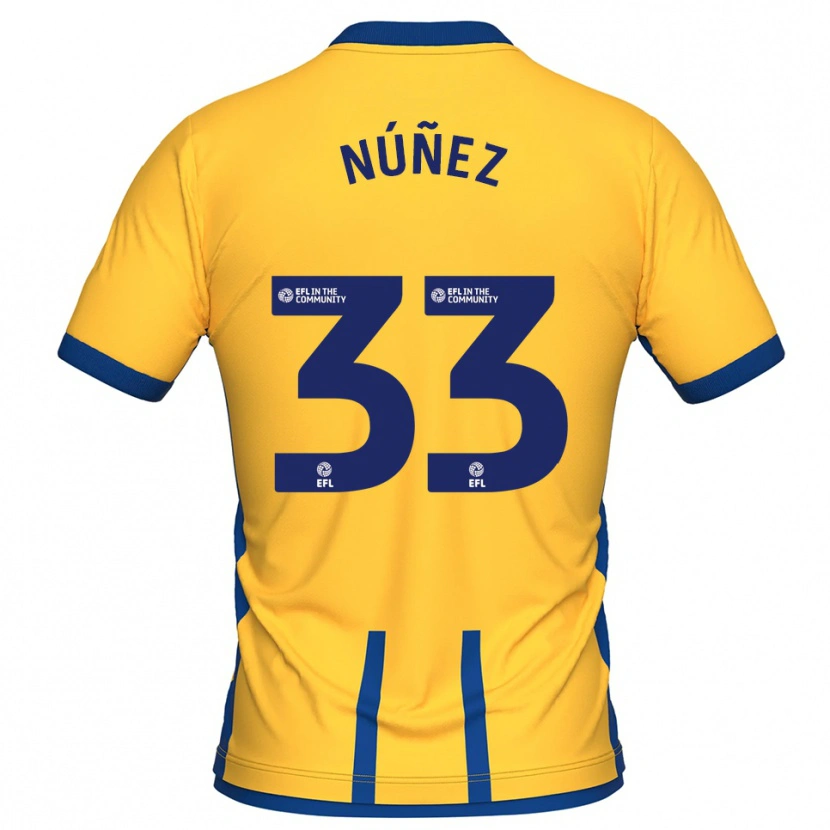DanxenレディースAnthony Núñez#33黄 青ホームシャツ2025/26ジャージーユニフォーム
