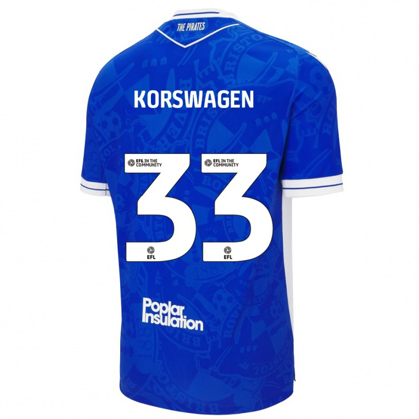 DanxenレディースMattijis Korswagen#33青 白ホームシャツ2025/26ジャージーユニフォーム