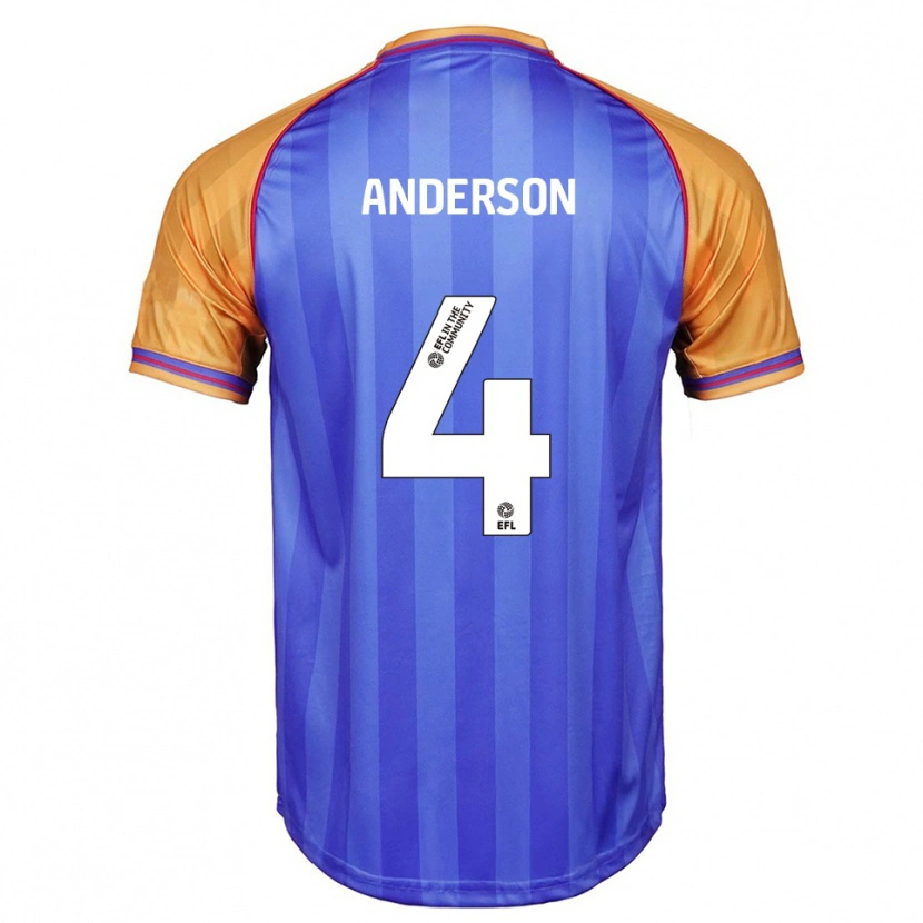 DanxenレディースTom Anderson#4青 オレンジホームシャツ2025/26ジャージーユニフォーム