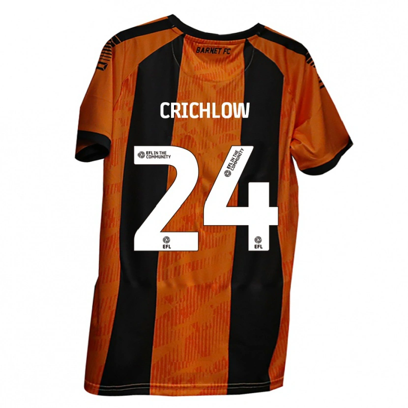 DanxenレディースRomoney Crichlow#24オレンジ 黒ホームシャツ2025/26ジャージーユニフォーム