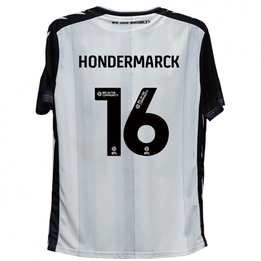 DanxenレディースWilliam Hondermarck#16白 黒ホームシャツ2025/26ジャージーユニフォーム