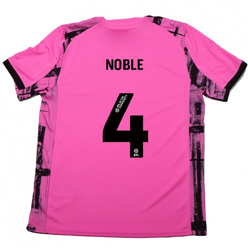 DanxenレディースFay Noble#4ローズレッド 黒アウェイシャツ2025/26ジャージーユニフォーム