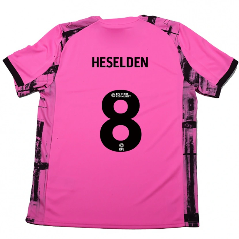 DanxenレディースRuby Heselden#8ローズレッド 黒アウェイシャツ2025/26ジャージーユニフォーム