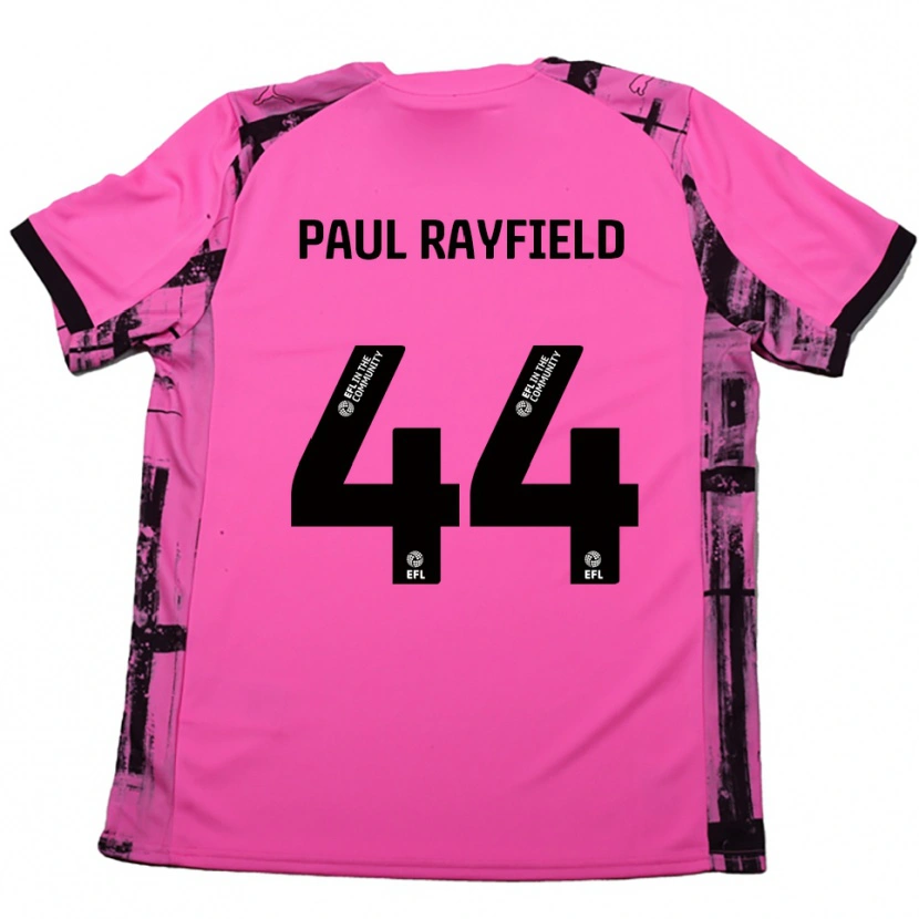DanxenレディースJosh Paul Rayfield#44ローズレッド 黒アウェイシャツ2025/26ジャージーユニフォーム