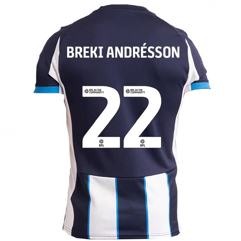 DanxenレディースBenoný Breki Andrésson#22白 紺アウェイシャツ2025/26ジャージーユニフォーム