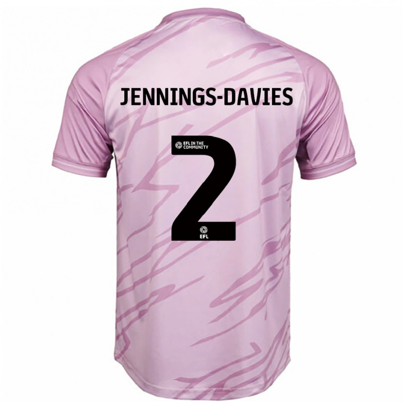 DanxenレディースEmily-Grace Jennings-Davies#2ピンク 黒アウェイシャツ2025/26ジャージーユニフォーム