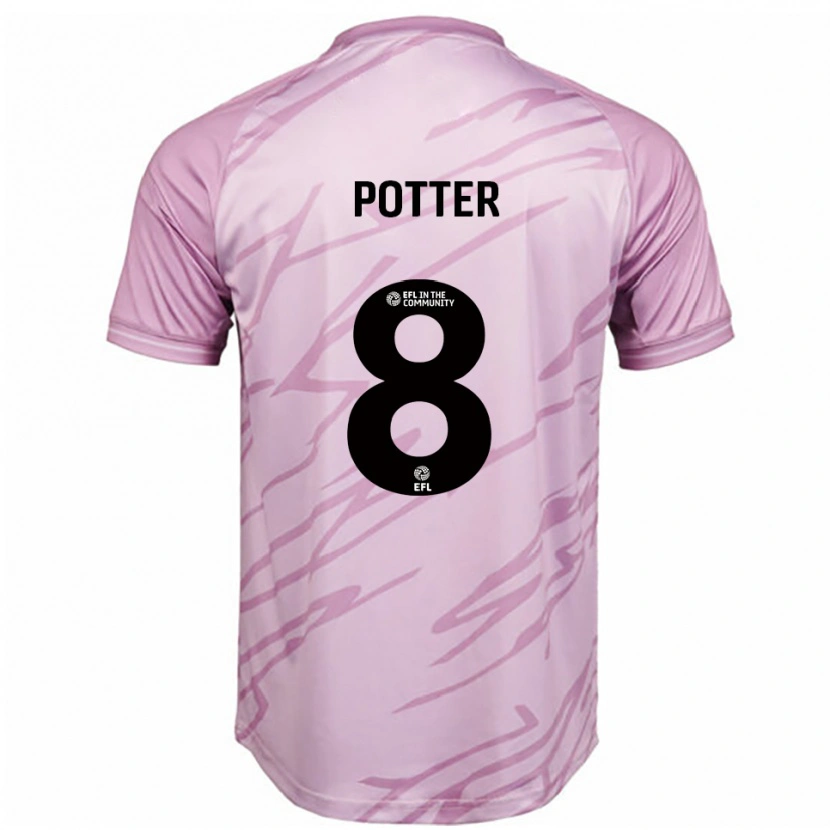 DanxenレディースMilly Potter#8ピンク 黒アウェイシャツ2025/26ジャージーユニフォーム