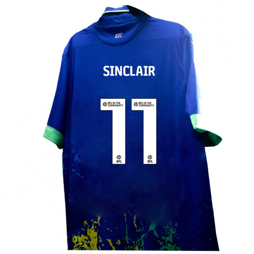 DanxenレディースIsaac Sinclair#11青 黄アウェイシャツ2025/26ジャージーユニフォーム