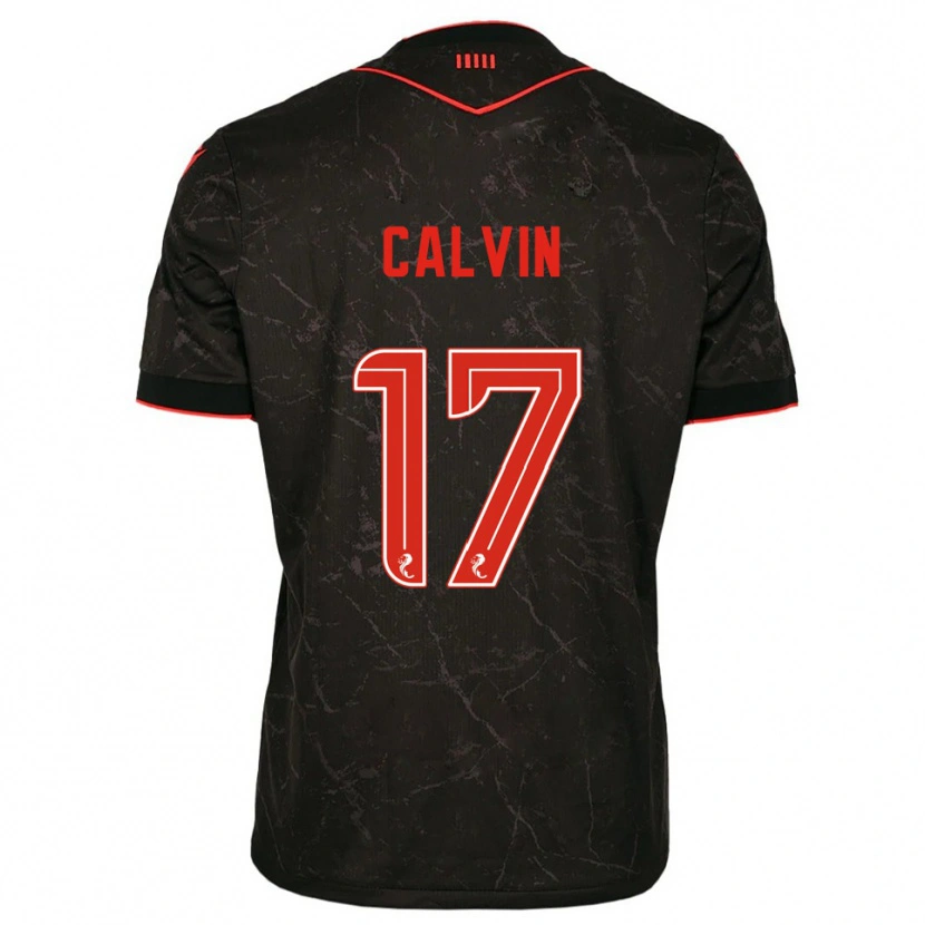 DanxenレディースJalmaro Calvin#17黒 赤アウェイシャツ2025/26ジャージーユニフォーム