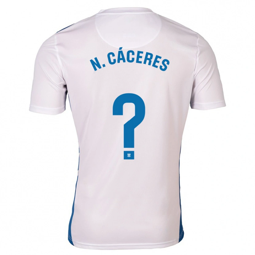 DanxenキッズNayluisa Cáceres#0白 青ホームシャツ2025/26ジャージーユニフォーム