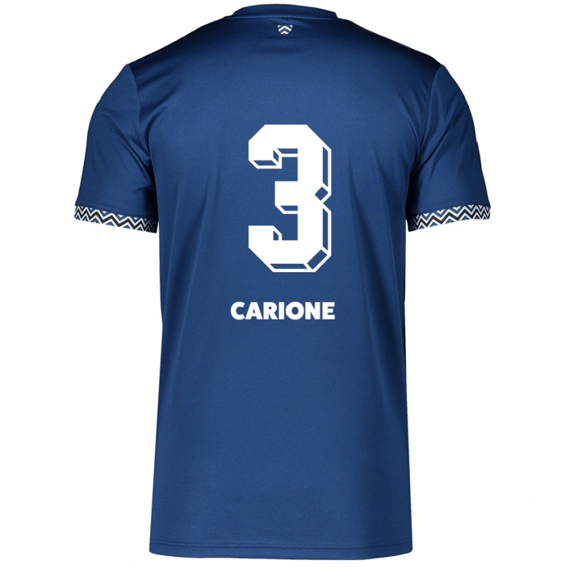 DanxenキッズCristiano Carione#3紺 白ホームシャツ2025/26ジャージーユニフォーム