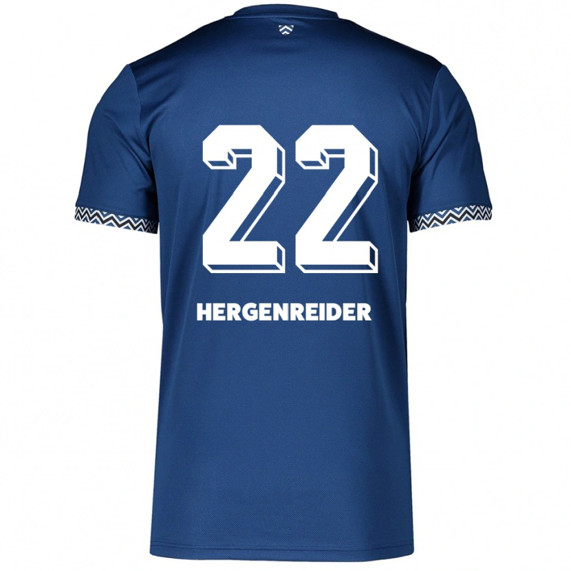 DanxenキッズLennart Hergenreider#22紺 白ホームシャツ2025/26ジャージーユニフォーム