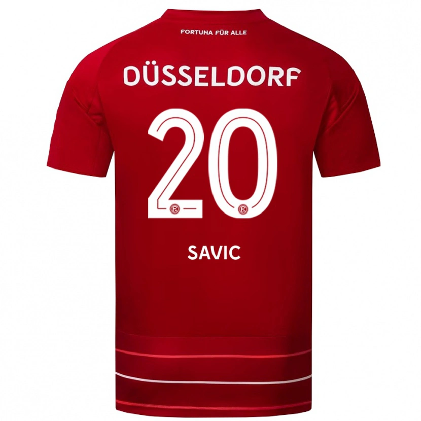 DanxenキッズDavid Savic#20赤 白ホームシャツ2025/26ジャージーユニフォーム