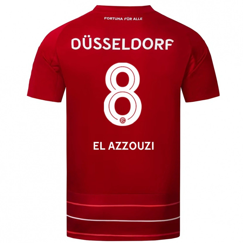 DanxenキッズAnouar El Azzouzi#8赤 白ホームシャツ2025/26ジャージーユニフォーム