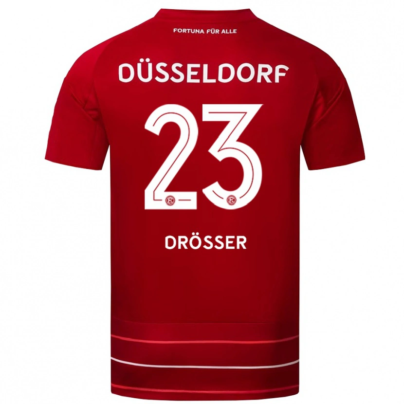 DanxenキッズLuke Drösser#23赤 白ホームシャツ2025/26ジャージーユニフォーム