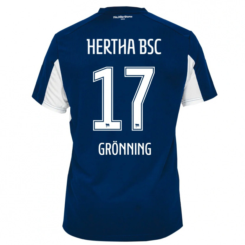 DanxenキッズSebastian Grönning#17白 青ホームシャツ2025/26ジャージーユニフォーム