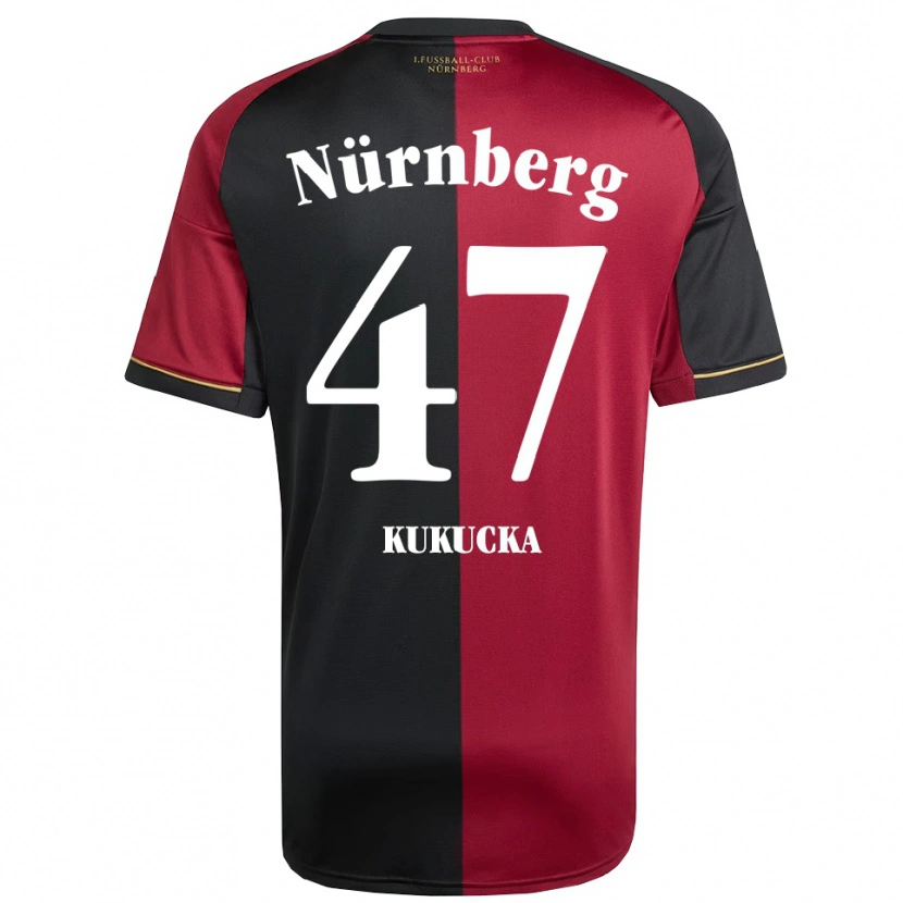 DanxenキッズMichal Kukucka#47バーガンディ 黒ホームシャツ2025/26ジャージーユニフォーム