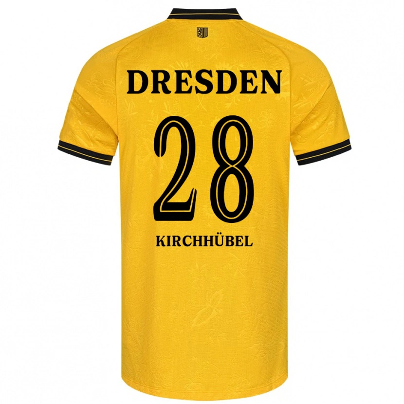 DanxenキッズWilli Kirchhübel#28黄 黒ホームシャツ2025/26ジャージーユニフォーム