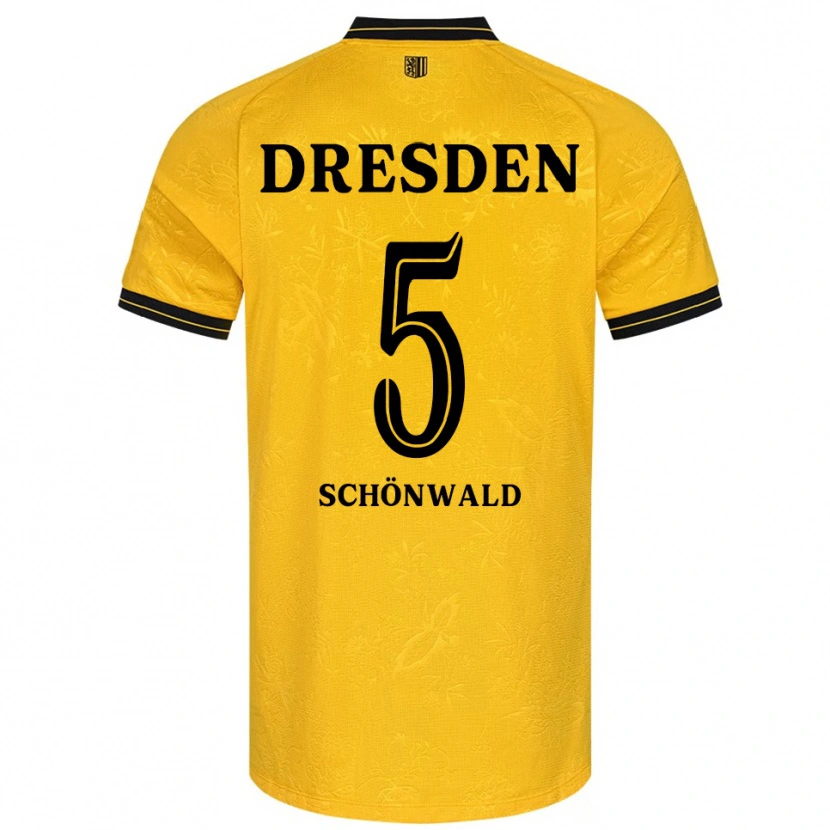 DanxenキッズLaurin Schönwald#5黄 黒ホームシャツ2025/26ジャージーユニフォーム