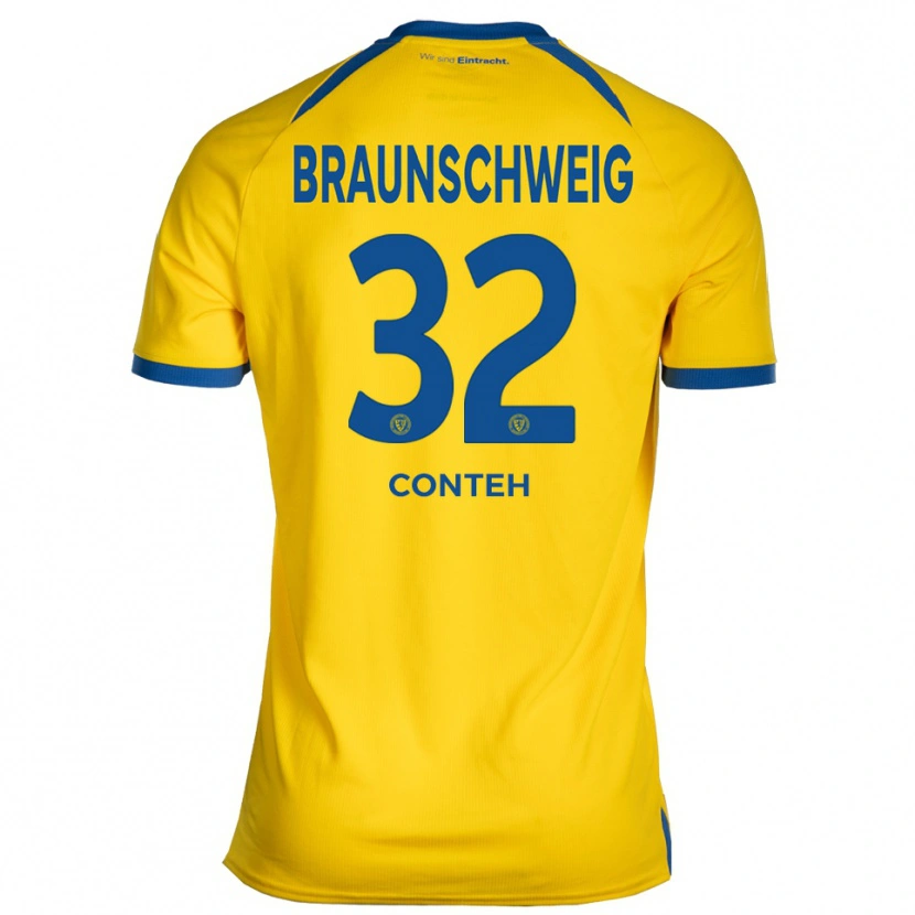 Danxenキッズクリスティアン・コンテー#32黄 青ホームシャツ2025/26ジャージーユニフォーム
