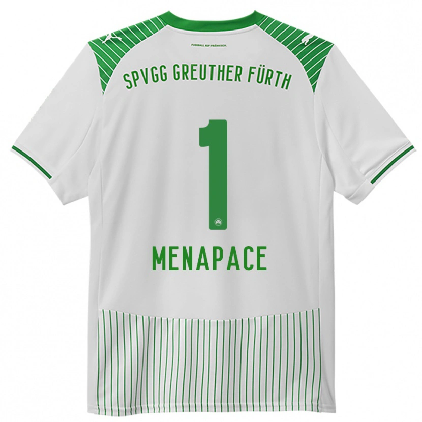 DanxenキッズTheo Menapace#1白 緑ホームシャツ2025/26ジャージーユニフォーム