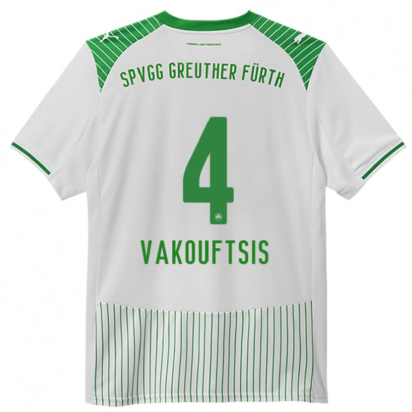 DanxenキッズNikolaos Vakouftsis#4白 緑ホームシャツ2025/26ジャージーユニフォーム
