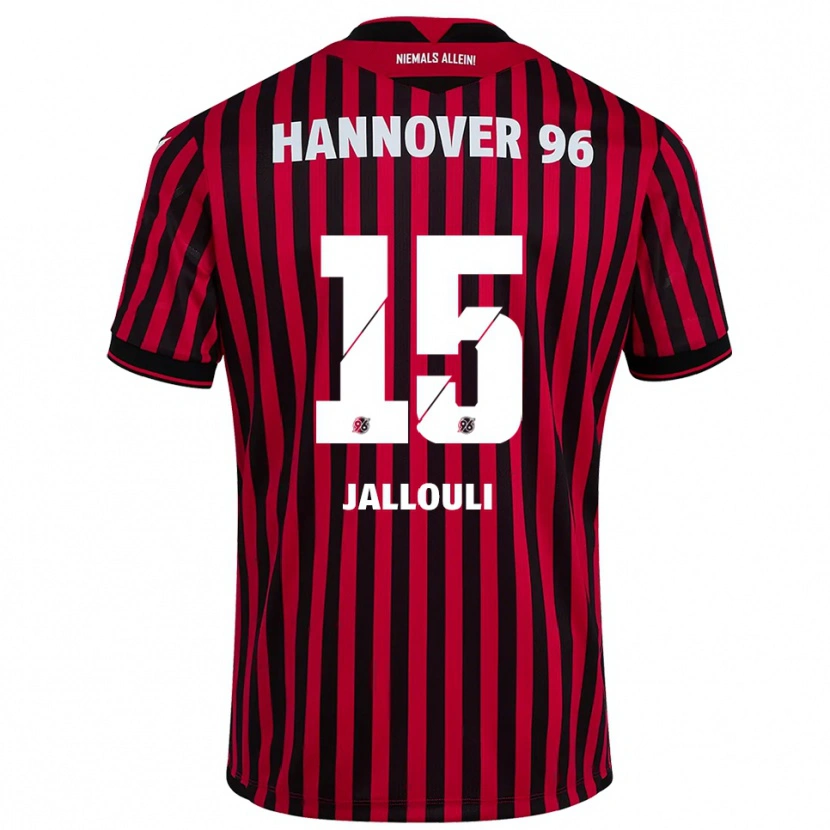 DanxenキッズMarouan Jallouli#15赤 黒ホームシャツ2025/26ジャージーユニフォーム