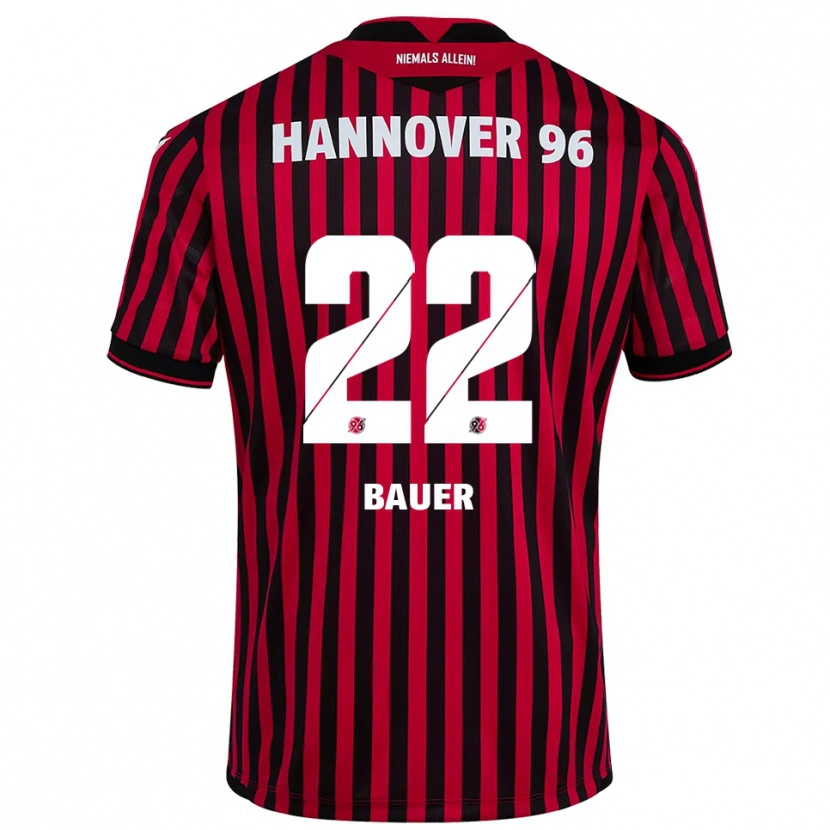 DanxenキッズElias Bauer#22赤 黒ホームシャツ2025/26ジャージーユニフォーム