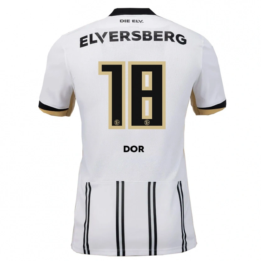 DanxenキッズJibril Dor#18白 黒ホームシャツ2025/26ジャージーユニフォーム