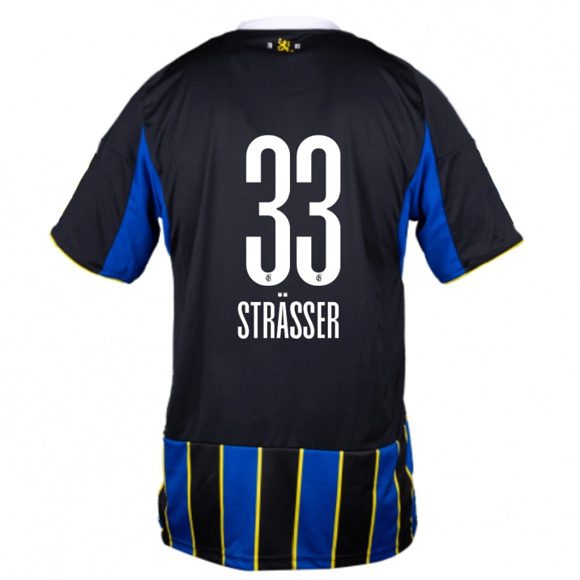 DanxenキッズJannick Strässer#33青 黒 黄ホームシャツ2025/26ジャージーユニフォーム