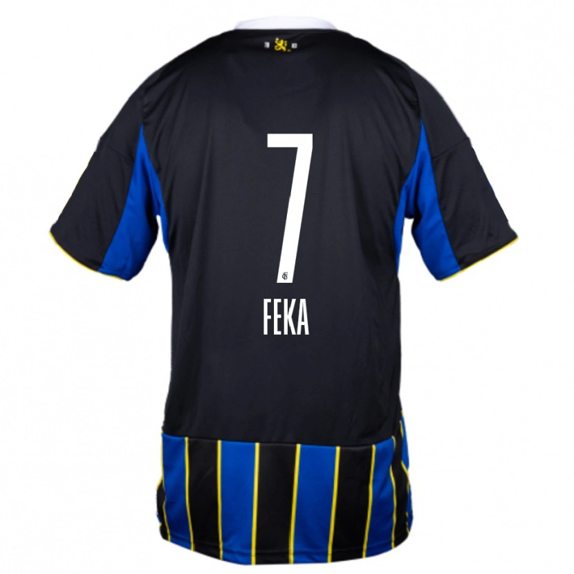 DanxenキッズLukas Feka#7青 黒 黄ホームシャツ2025/26ジャージーユニフォーム