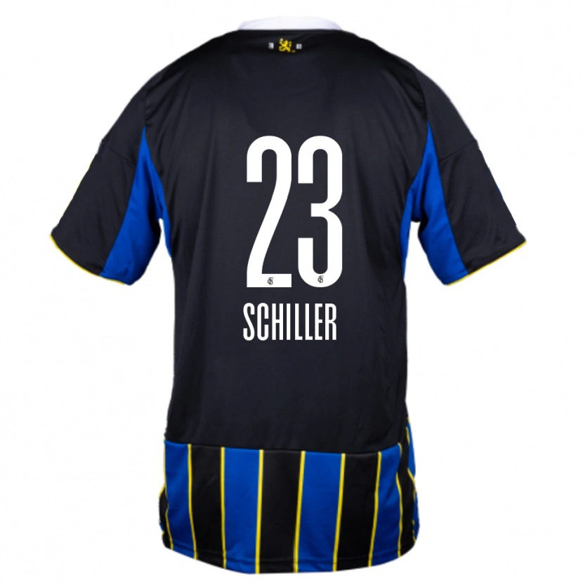 DanxenキッズNiklas Schiller#23青 黒 黄ホームシャツ2025/26ジャージーユニフォーム