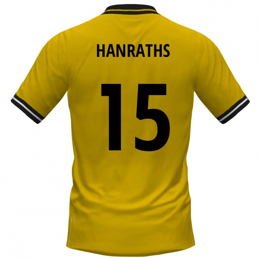 DanxenキッズMika Hanraths#15黄 黒ホームシャツ2025/26ジャージーユニフォーム