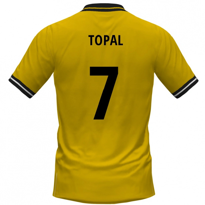 DanxenキッズSidar Topal#7黄 黒ホームシャツ2025/26ジャージーユニフォーム