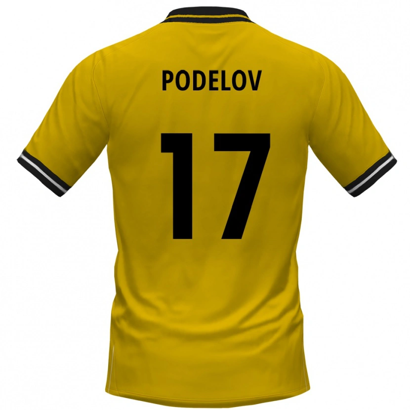 DanxenキッズDavid Podelov#17黄 黒ホームシャツ2025/26ジャージーユニフォーム