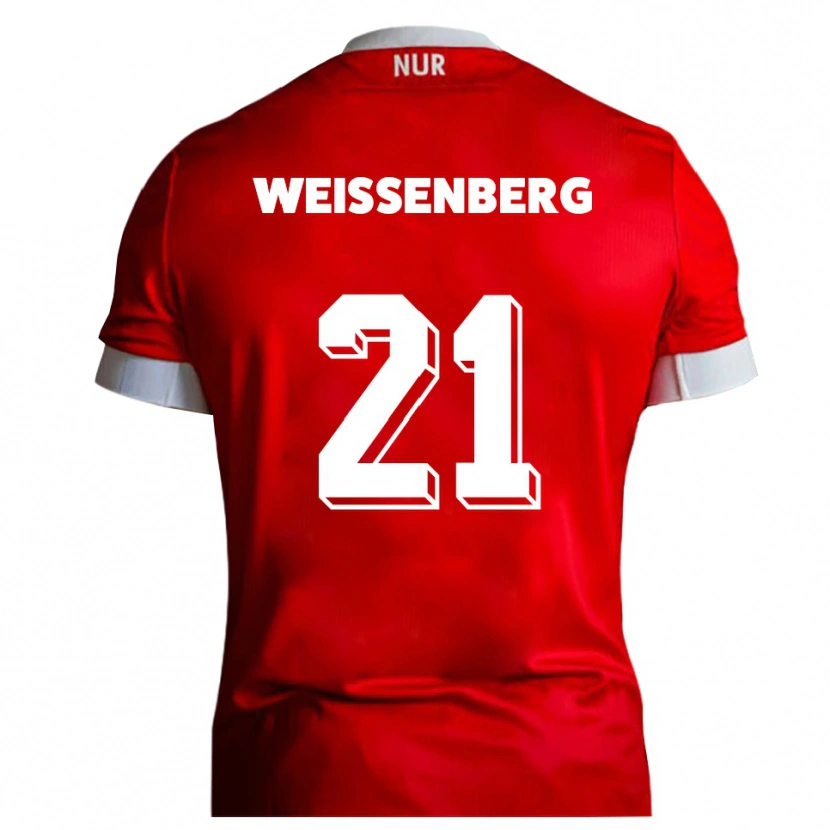 DanxenキッズShawn Weißenberg#21赤 白ホームシャツ2025/26ジャージーユニフォーム