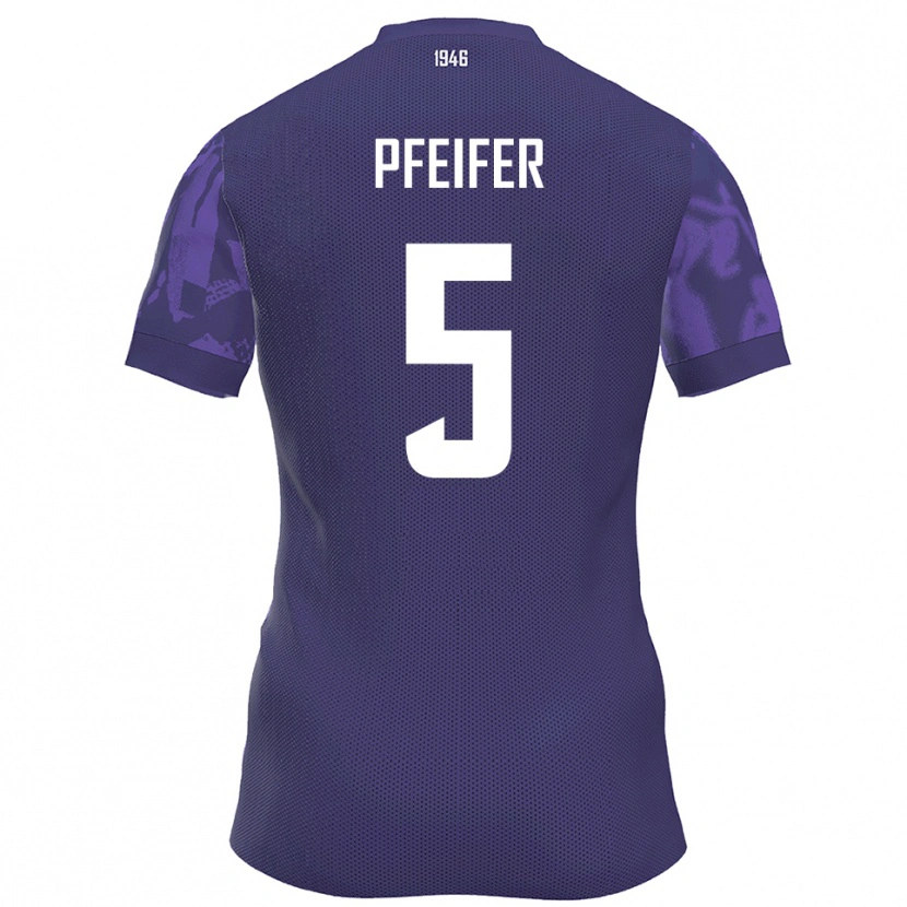 DanxenキッズEmil Pfeifer#5紫 白ホームシャツ2025/26ジャージーユニフォーム