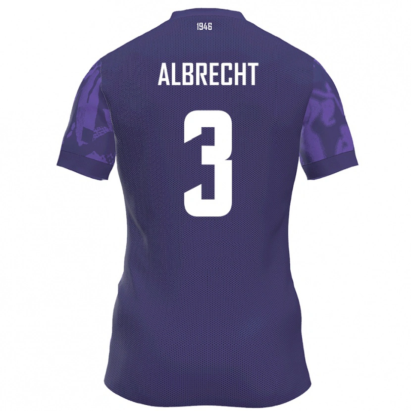 DanxenキッズBen Albrecht#3紫 白ホームシャツ2025/26ジャージーユニフォーム