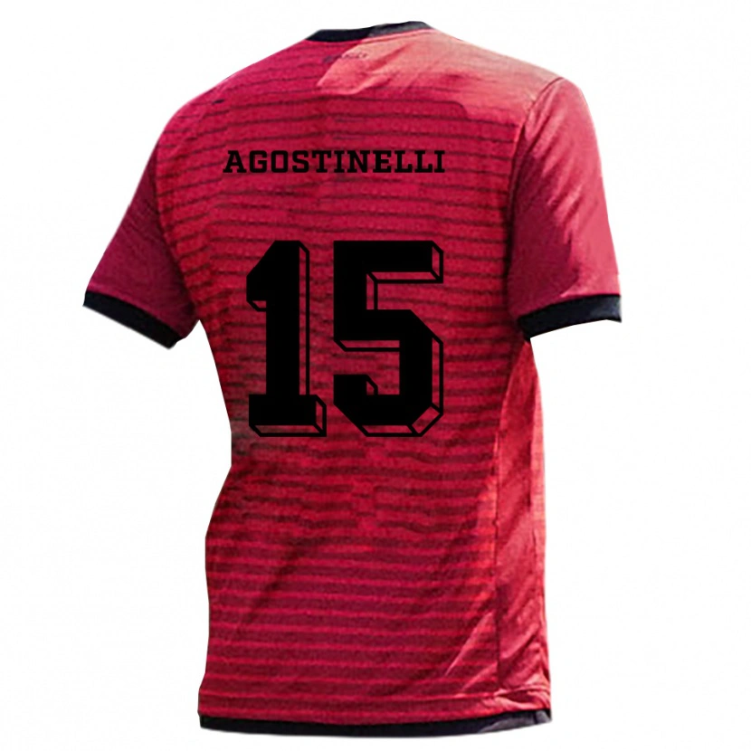 DanxenキッズMassimo Agostinelli#15赤 黒ホームシャツ2025/26ジャージーユニフォーム