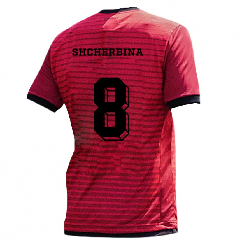 DanxenキッズIvan Shcherbina#8赤 黒ホームシャツ2025/26ジャージーユニフォーム