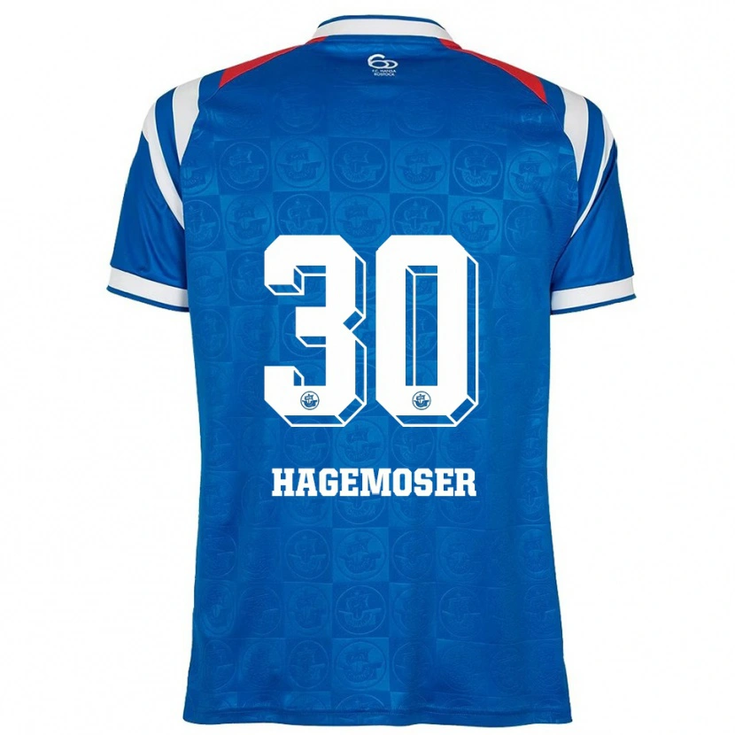 DanxenキッズMax Hagemoser#30青 白 赤ホームシャツ2025/26ジャージーユニフォーム
