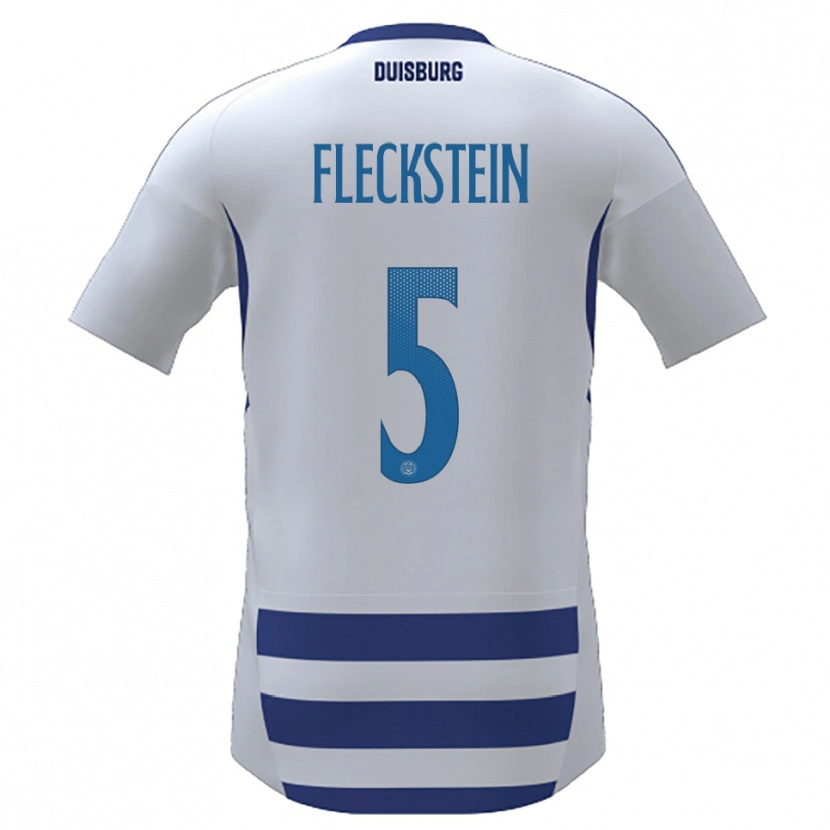 DanxenキッズTobias Fleckstein#5白 青ホームシャツ2025/26ジャージーユニフォーム
