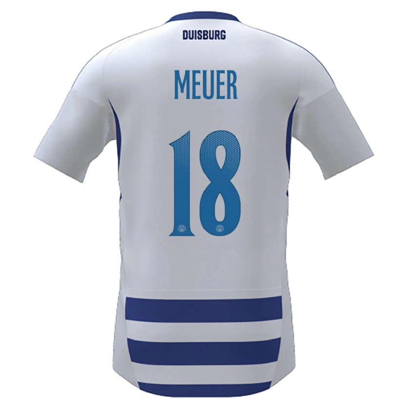 DanxenキッズSteffen Meuer#18白 青ホームシャツ2025/26ジャージーユニフォーム
