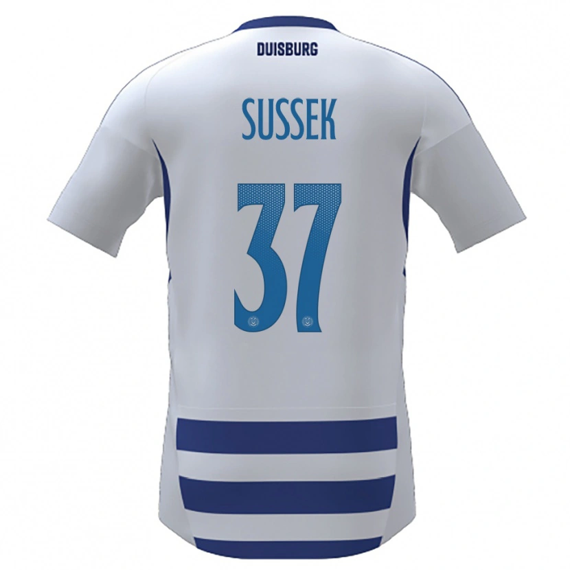 DanxenキッズPatrick Sussek#37白 青ホームシャツ2025/26ジャージーユニフォーム