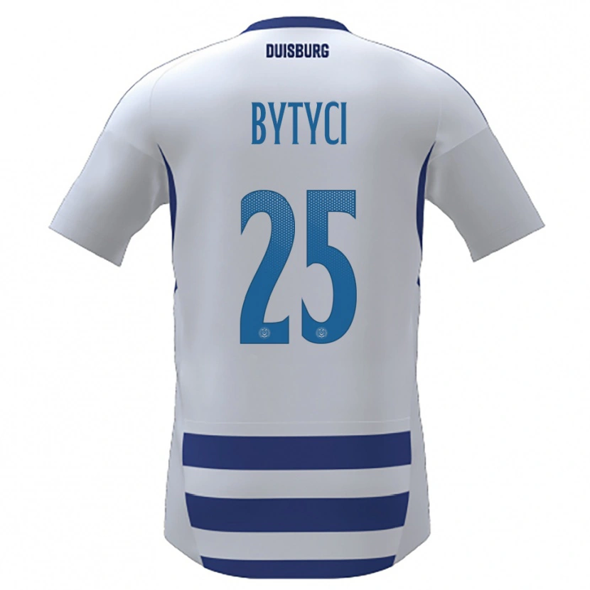 DanxenキッズFarie Bytyci#25白 青ホームシャツ2025/26ジャージーユニフォーム