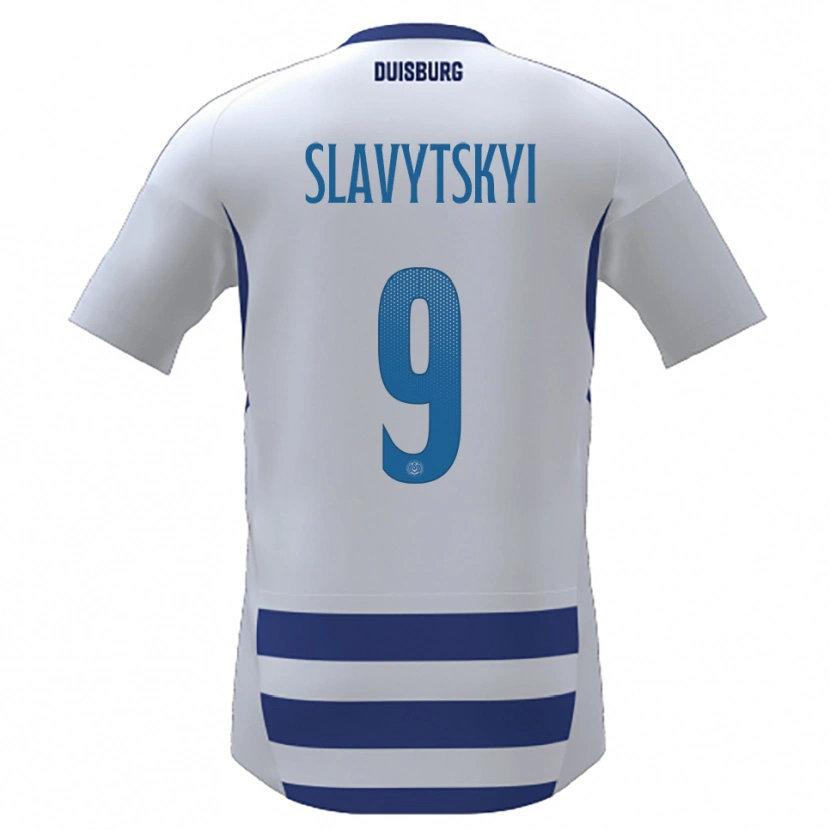 DanxenキッズNikita Slavytskyi#9白 青ホームシャツ2025/26ジャージーユニフォーム