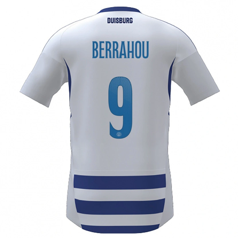 DanxenキッズMohammed Berrahou#9白 青ホームシャツ2025/26ジャージーユニフォーム
