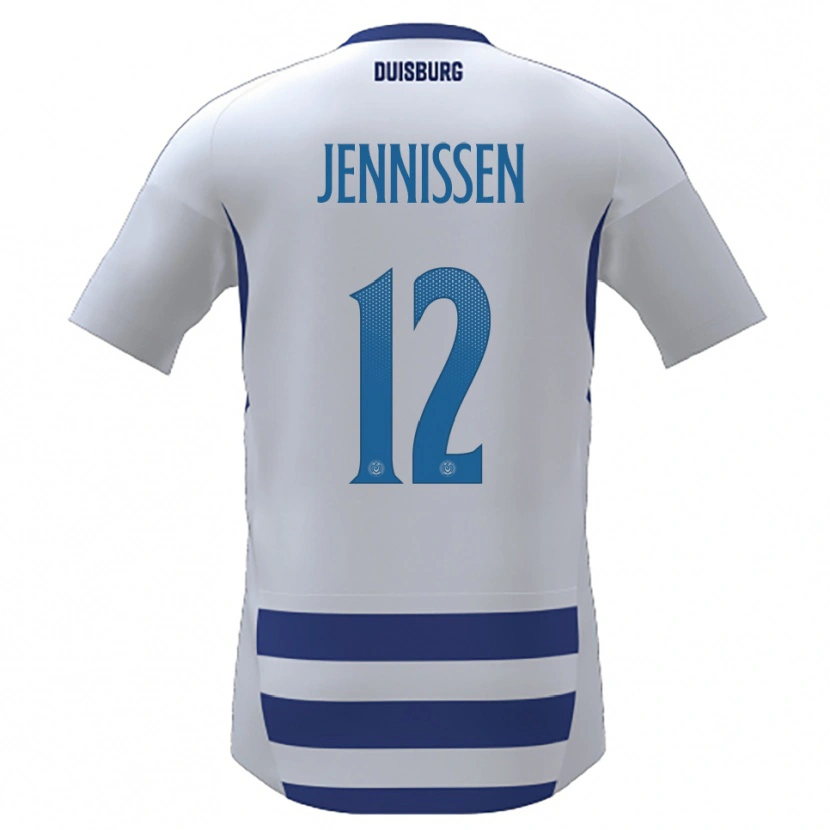 DanxenキッズLaurenz Jennissen#12白 青ホームシャツ2025/26ジャージーユニフォーム